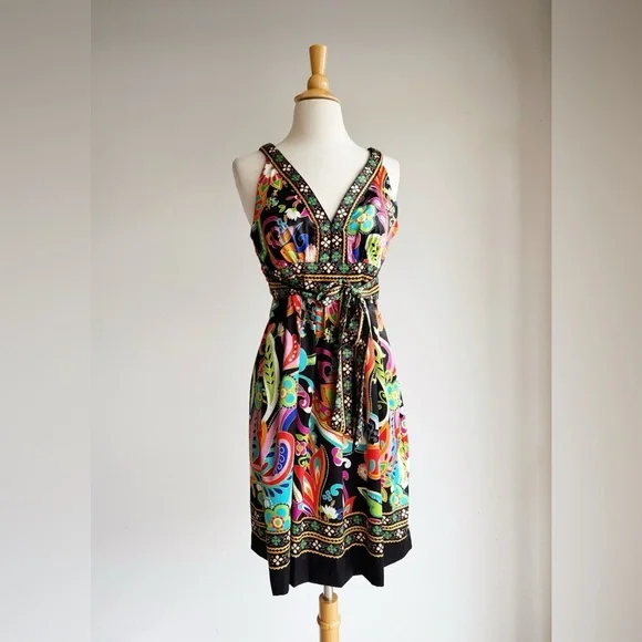 NWT BEIGE BY ECI Satin Boho Print Sleeveless Midi Dress4 NWT BEIGE BY ECI Satin Boho Print Sleeveless Midi Dress4